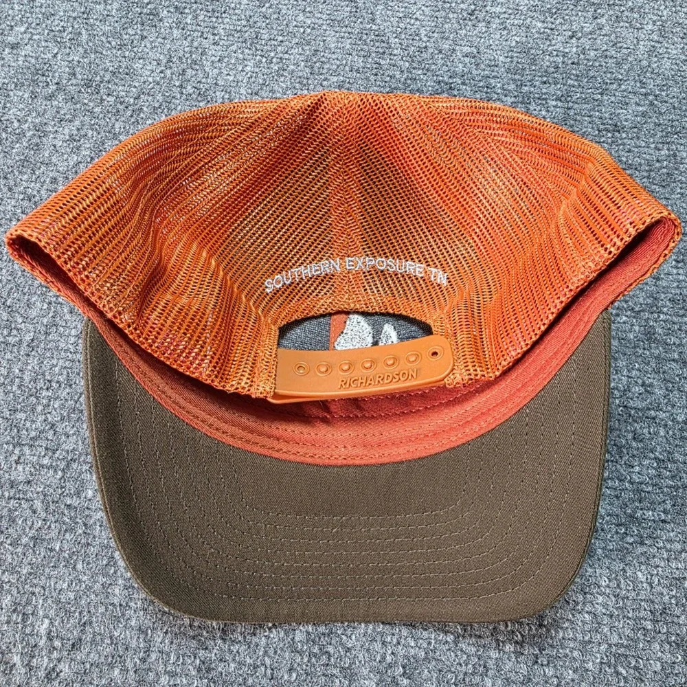 Richardson 115 Trucker Hat Cap Brown Orange Mallard Duck Flying Embroidered M/LG